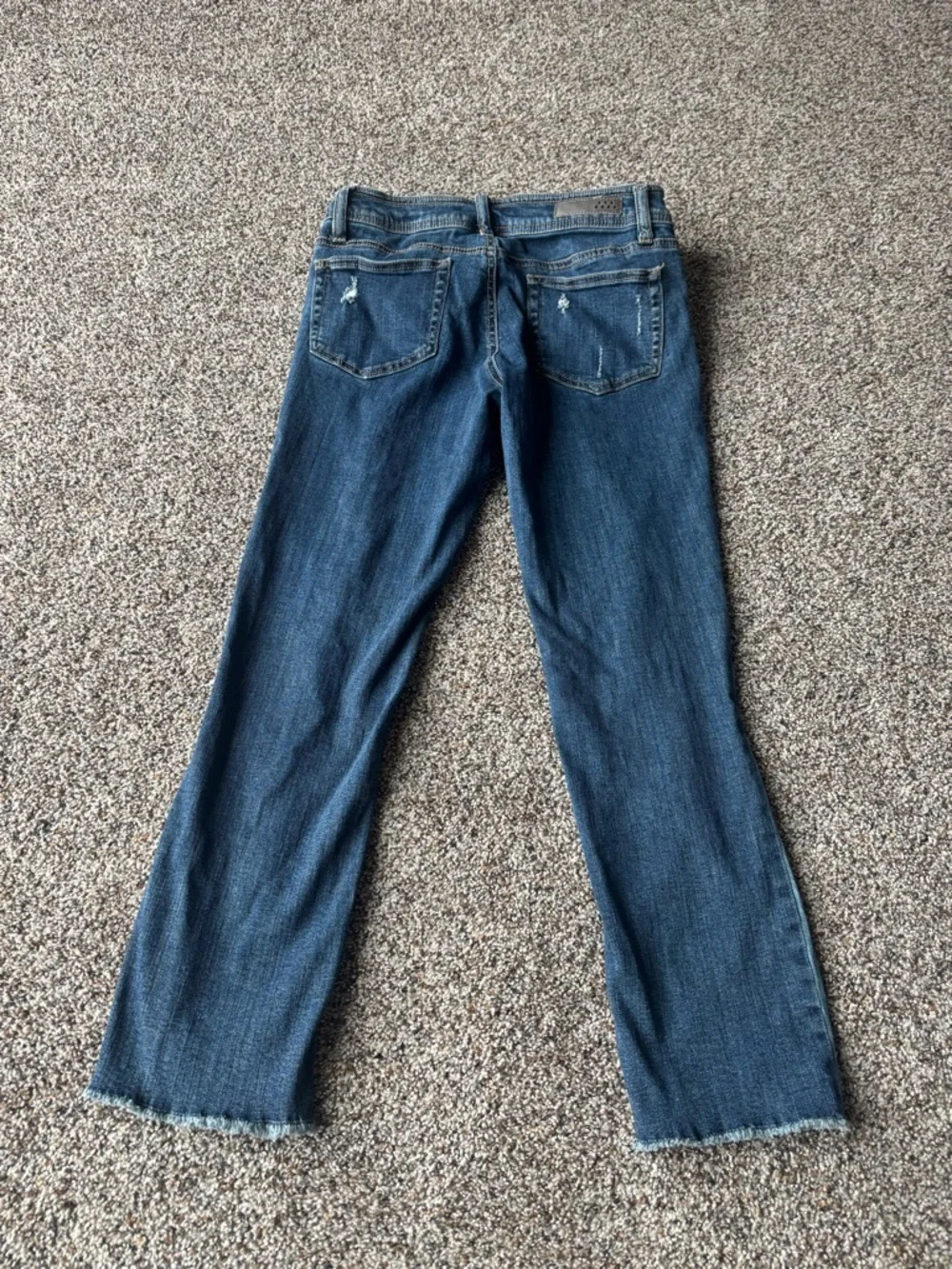 Dollhouse Distressed Flare Jeans Size 5 Y2K Low Rise Raw Hem Denim - Picture 5 of 6